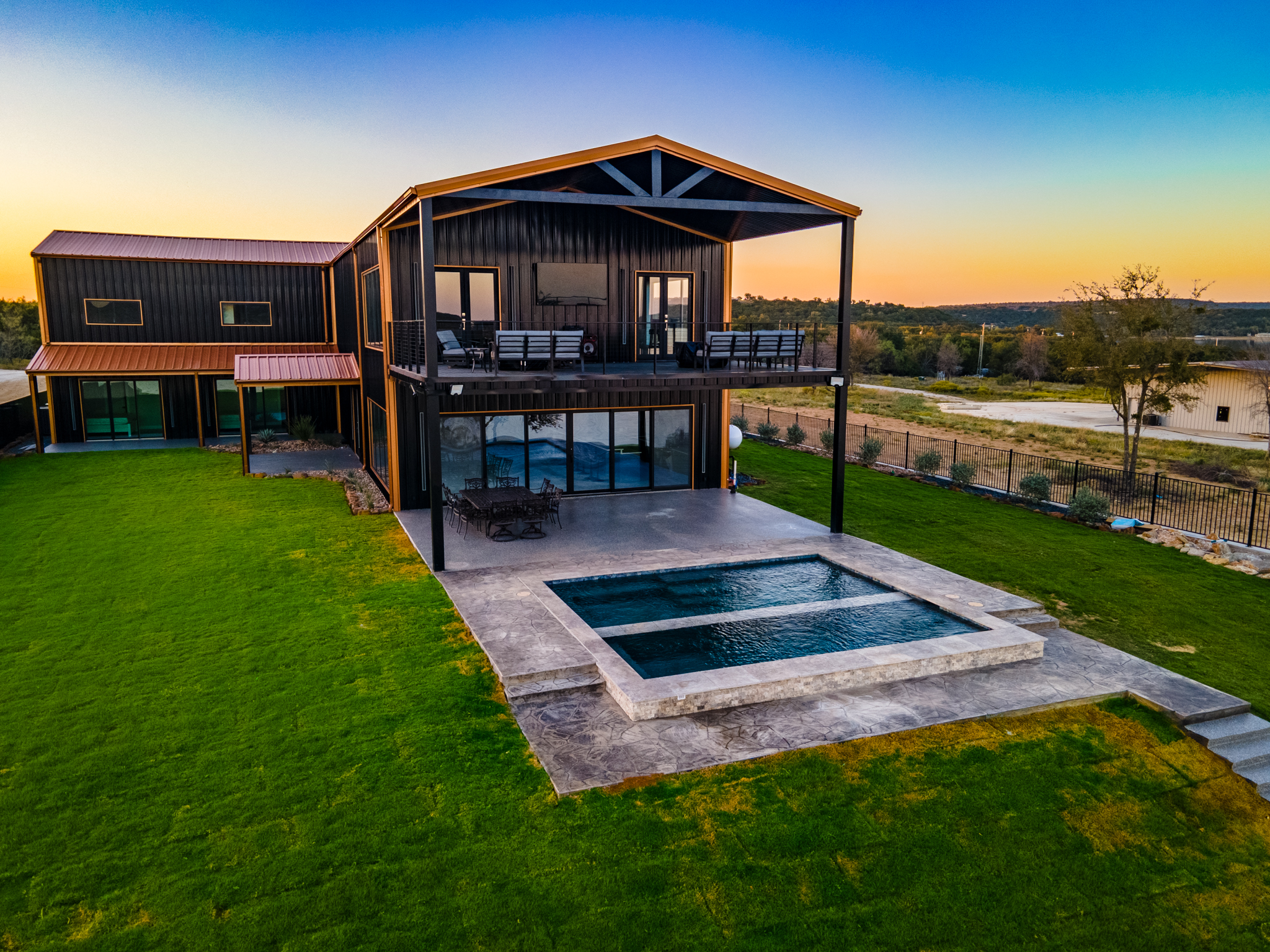 2024 newly built barndominium listed by Maggie Burgess on the Westside of Possum Kingdom Lake